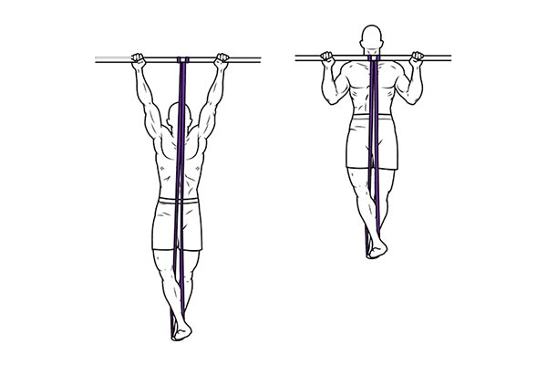 کمک گرفتن از کش‌های ورزشی برای بارفیکس