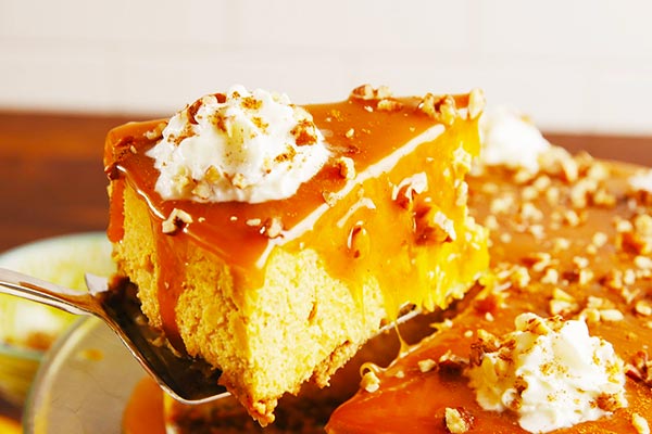 چیز کیک یخچالی کدو حلوایی