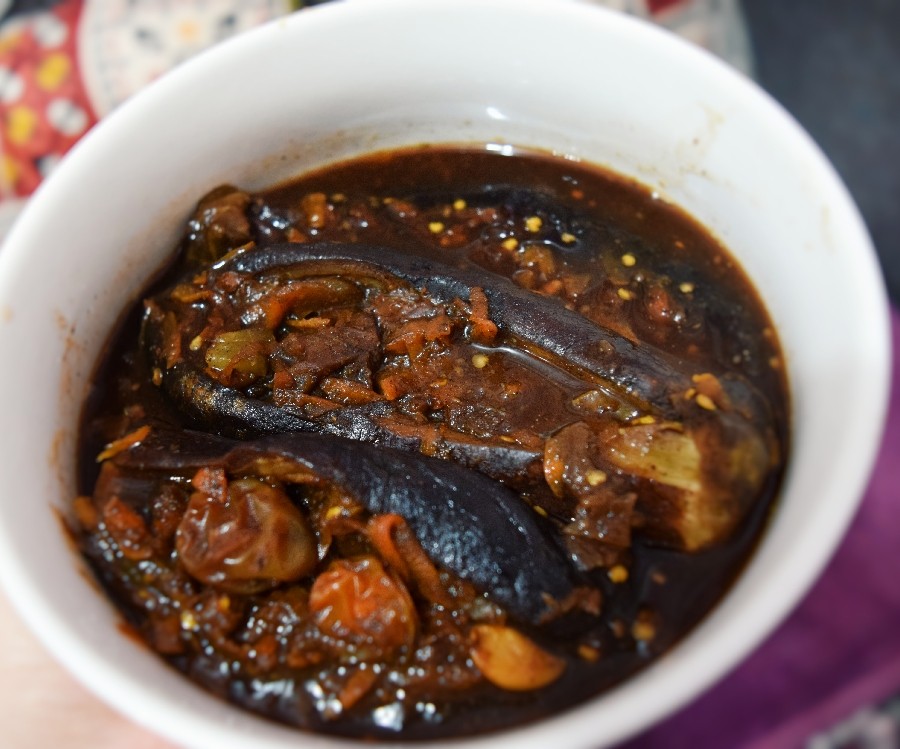 ترشی بادمجان شکم پر کبابی