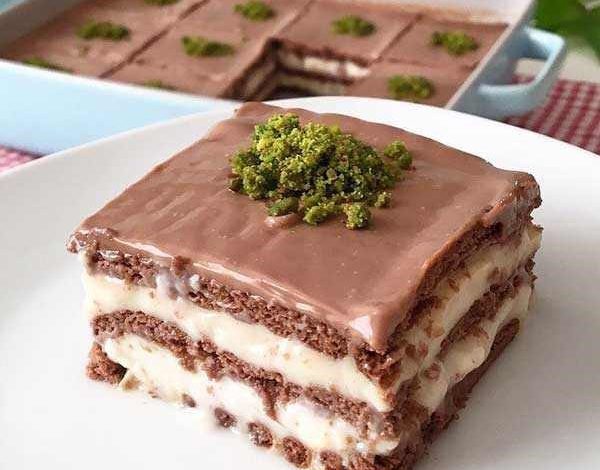 کیک یخچالی با پودینگ فوری