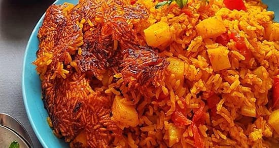 گوجه پلو با گوشت قلقلی