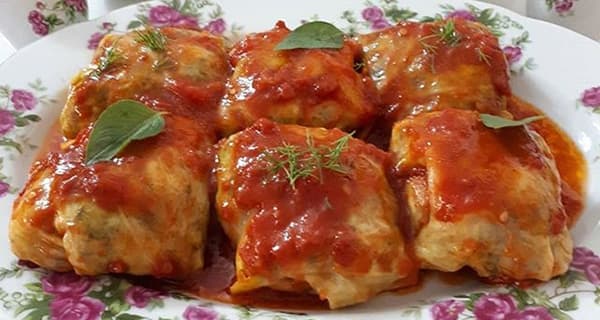 دلمه کلم برگ بدون گوشت 