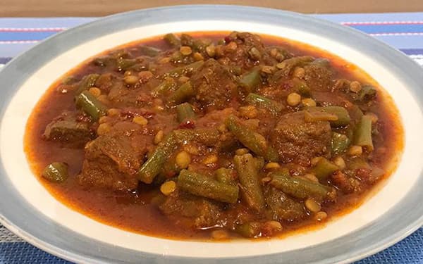 خورش لوبیا سبز بدون گوشت
