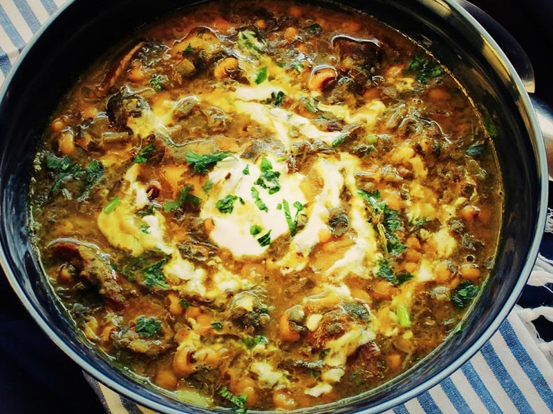 آبگوشت بزباش با لوبیا چشم بلبلی