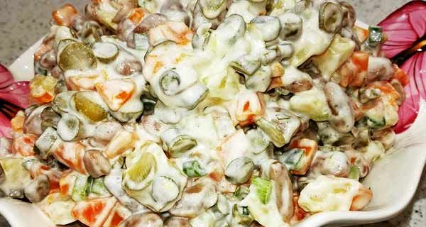 سالاد لوبیا قرمز و سیب زمینی