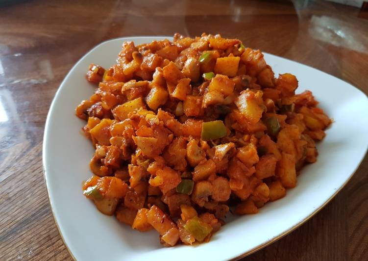 تن ماهی با قارچ و سیب زمینی