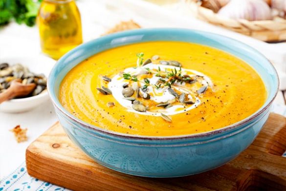 سوپ کدو حلوایی با شیر و خامه، سوپ کدو حلوایی با هویج