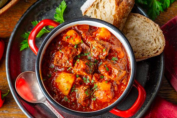 خوراک گوشت راسته و سبزیجات