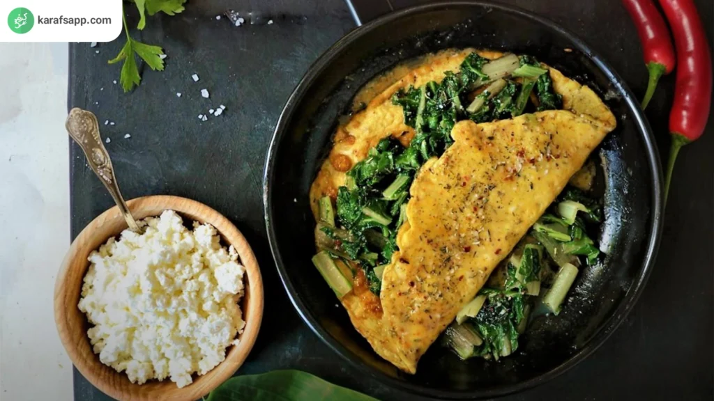 املت اسفناج با تخممرغ