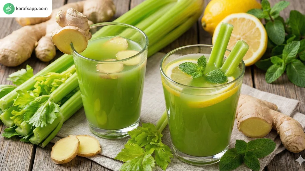 آب کرفس بدون دستگاه