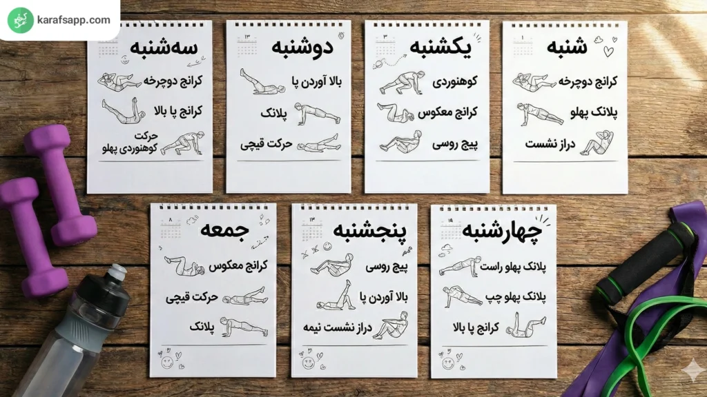 لاغری شکم و پهلو در 7 روز