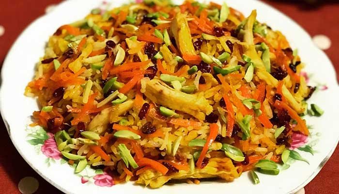 طرز تهیه هویج پلو با مرغ